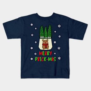 Merry Prick Mas - Eves Pin Cacti In Christmas Bear Pot Kids T-Shirt